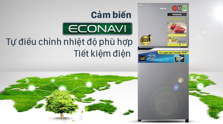 Tủ lạnh Panasonic Inverter 234 lít NR-TV261APSV sở hữu cảm biến econavi thông minh